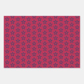 Navy Blue and White Stars Burgundy Christmas Geschenkpapier Set (Vorderseite 2)