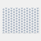 Navy Blue and White Stars Burgundy Christmas Geschenkpapier Set (Vorderseite)