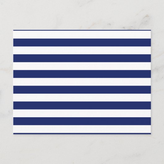 Navy Blue and White Stripe Muster Postkarte (Vorderseite)