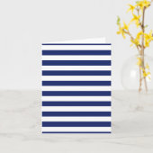 Navy Blue and White Stripe Pattern Karte (Gelbe Blume)