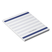 Navy Blue and White Stripe Pattern Notizblock (angewinkelt)