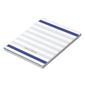 Navy Blue and White Stripe Pattern Notizblock (Rotiert)