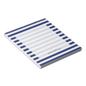 Navy Blue and White Stripe Pattern Notizblock (angewinkelt)