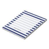 Navy Blue and White Stripe Pattern Notizblock (Rotiert)