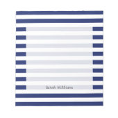 Navy Blue and White Stripe Pattern Notizblock (Vorderseite)