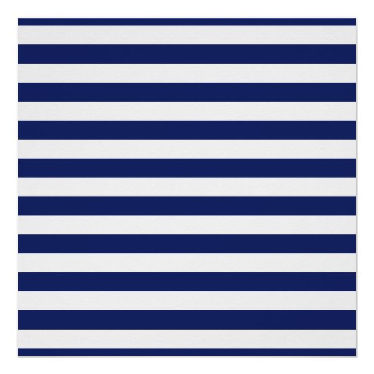 Navy Blue and White Stripe Pattern Poster (Vorderseite)