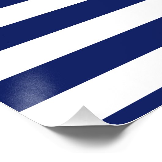Navy Blue and White Stripe Pattern Poster (Ecke)