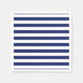 Navy Blue and White Stripe Pattern Serviette (Vorderseite)