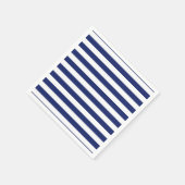 Navy Blue and White Stripe Pattern Serviette (Ecke)