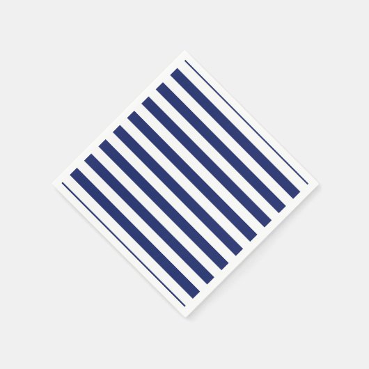 Navy Blue and White Stripe Pattern Serviette (Ecke)