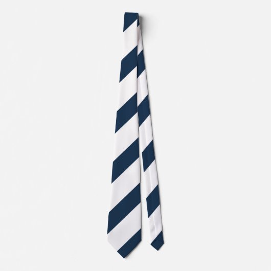 Navy Blue and White Stripes Krawatte (Vorderseite)