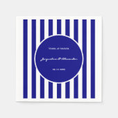 Navy Blue and White Stripes Napkins Serviette (Vorderseite)