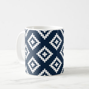 Navy Blue and White, Tribal, Aztec Kaffeetasse