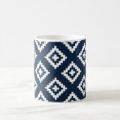 Navy Blue and White, Tribal, Aztec Kaffeetasse (Mittel)