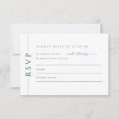 Navy Blue and White Wedding Einladungs-UAWG-Antwor RSVP Karte (Vorderseite)