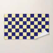 Navy Blue and Yellow Checkerboard Pattern Badhandtuch Set (Handtuch)