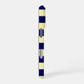 Navy Blue and Yellow Checkerboard Pattern iPhone Hülle (Rechte Seite)
