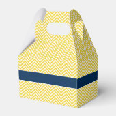 Navy Blue and Yellow Chevrons Brautparty Geschenkschachtel (Rückseite)