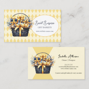 Navy Blue and Yellow Gift Basket Visitenkarte