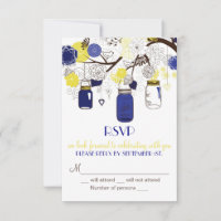 Navy Blue and Yellow Mason Jars UAWG Einladung