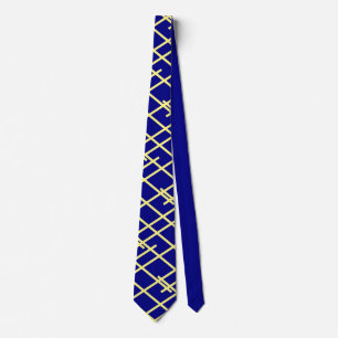 Navy Blue and Yellow Stripes wedeln Neck Tie Krawatte