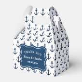 Navy Blue Anker benutzerdefinierte nautische Hochz Geschenkschachtel (Rückseite)