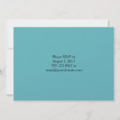 Navy Blue Aqua Gold Verziert Post Wedding Einladung (Rückseite)
