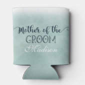 Navy Blue Aqua Wasserfarbe Mutter der Erde Dosenkühler (Rückseite)