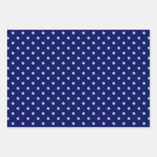 Navy Blue Aquamarine Gemustert Wrapping Paper Shee Geschenkpapier Set (Vorderseite 2)