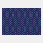 Navy Blue Aquamarine Gemustert Wrapping Paper Shee Geschenkpapier Set (Vorderseite)
