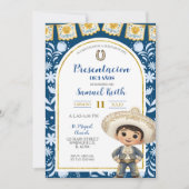 Navy Blue Arch Cielito Lindo Presentacion de 3 ano Einladung (Vorderseite)