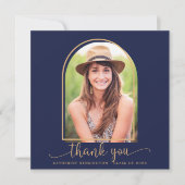 Navy Blue Arch Foto Abschluss Vielen Dank (Vorderseite)