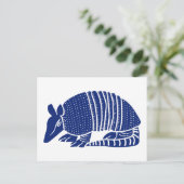 Navy Blue Armadillo Grafik Illustration Postkarte (Stehend Vorderseite)