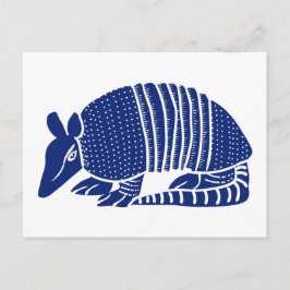 Navy Blue Armadillo Grafik Illustration Postkarte