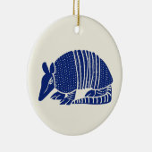 Navy Blue Armadillo Personalisiert Keramik Ornament (Rechts)