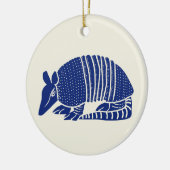 Navy Blue Armadillo Personalisiert Keramik Ornament (Links)