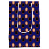 Navy Blue Art Deco Mittlere Geschenktüte (Rückseite)