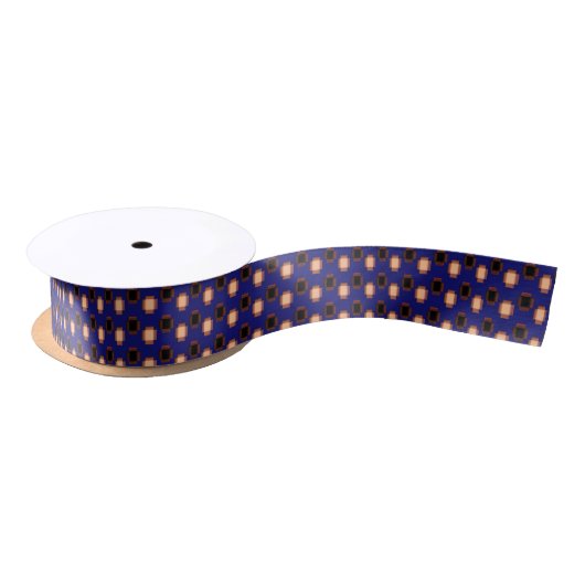 Navy Blue Art Deco Satinband (Spule)