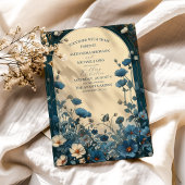 Navy Blue Art Nouveau Wedding Einladung
