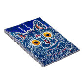 Navy Blue Artistic Cat einzigartiges Kaleidoskop Notizblock (Rechte Seite)