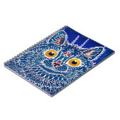Navy Blue Artistic Cat einzigartiges Kaleidoskop Notizblock (Linke Seite)