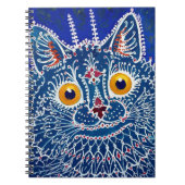 Navy Blue Artistic Cat einzigartiges Kaleidoskop Notizblock (Vorderseite)