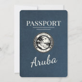 Navy Blue Aruba Pass Einladung zur Hochzeit (Rückseite)