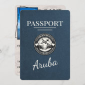 Navy Blue Aruba Pass Save the Date (Vorne/Hinten)