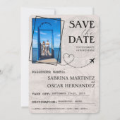 Navy Blue Aruba Pass Save the Date (Rückseite)