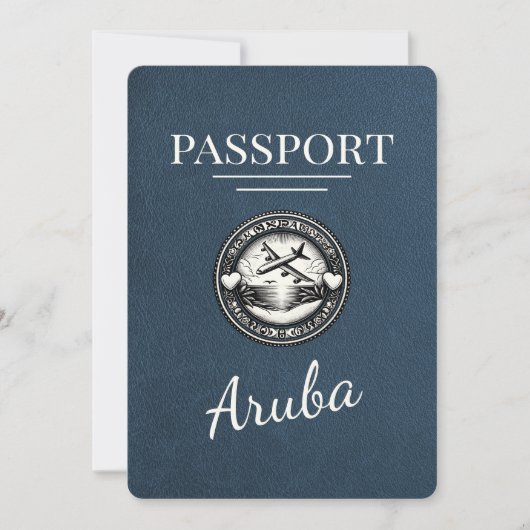 Navy Blue Aruba Pass Save the Date (Vorderseite)