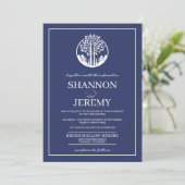 Navy Blue Aspen Tree Wedding Einladung (Stehend Vorderseite)