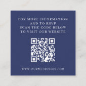 Navy Blue Aspen Tree Wedding QR Begleitkarte (Vorderseite)