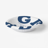 Navy Blue auf White Abschluss Personalisiert Pappteller (Gewinkelt)