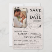 Navy Blue Australia Pass Save the Date (Rückseite)
